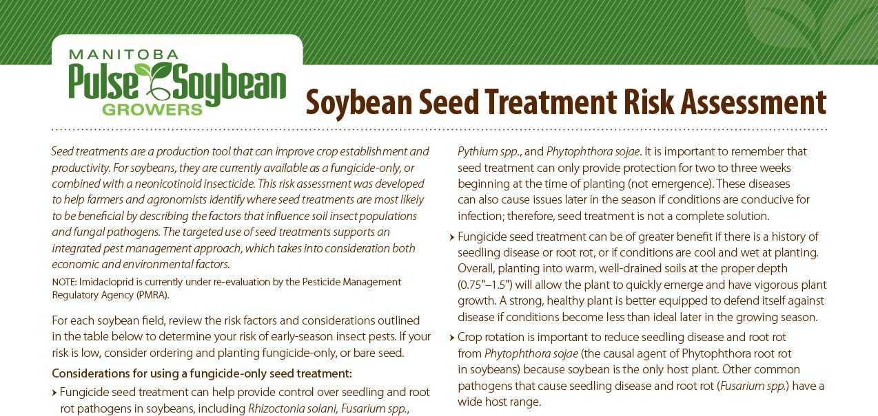 Soybean Seed Treatment Risk Assessment